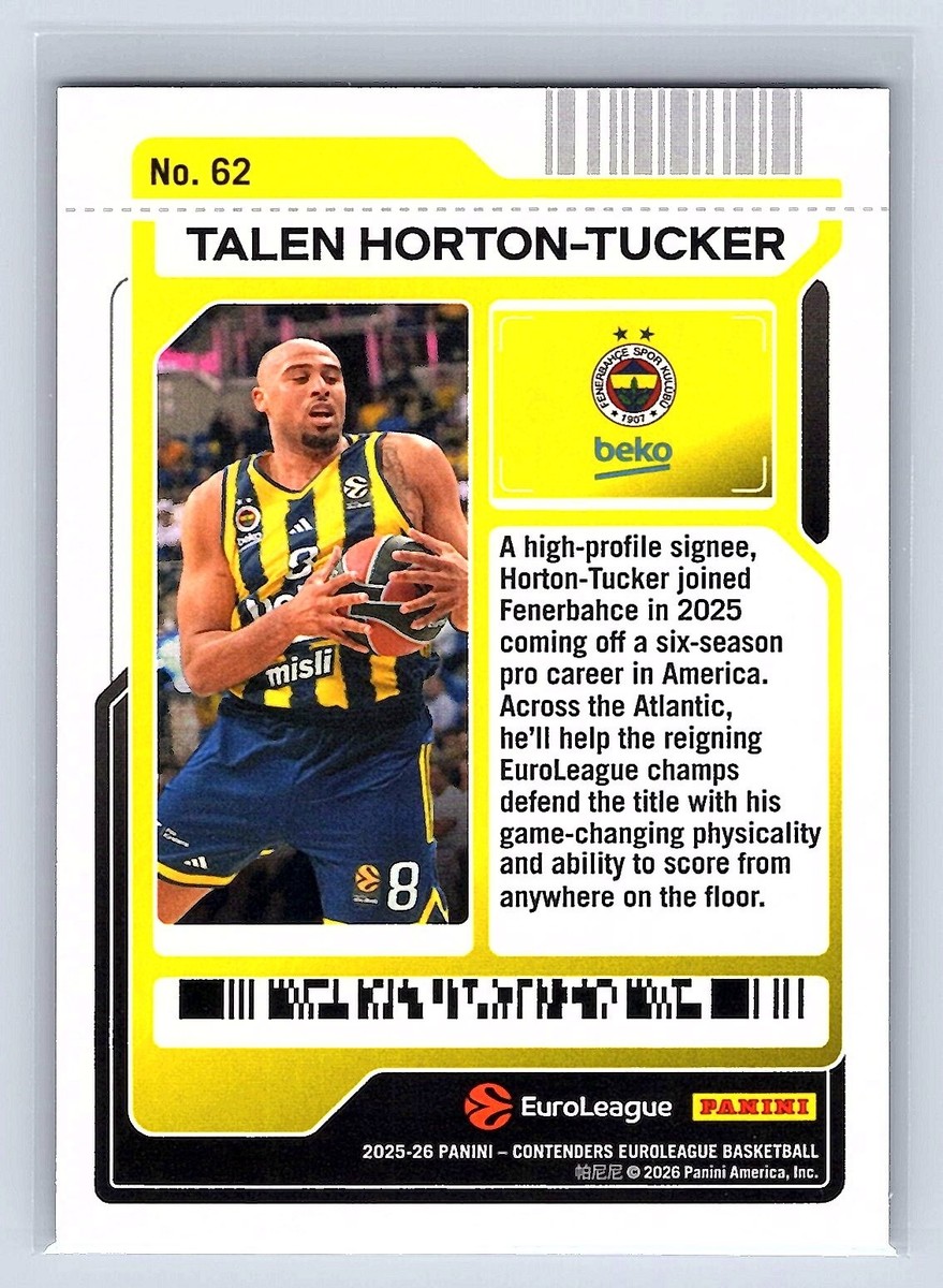 Talen Horton-Tucker 2025-26 Contenders EuroLeague #62 Round 2