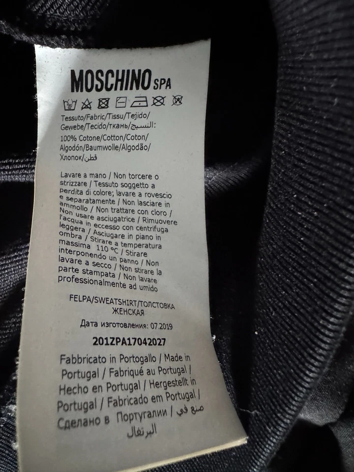 Moschino Sudadera 100% Genuina Pullover-Enguatada, Pullover) Talla M Hombre/Unisex Foto 4 de 4