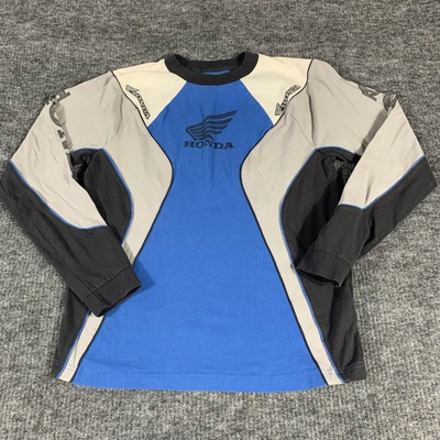 #ad #ad Hollister Honda T Shirt Mens Medium M Blue Dirt Biking Moto Racing Boxy Heavy $18.94