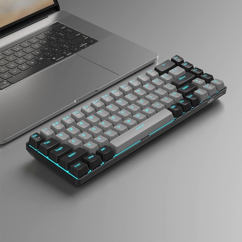 Grey Blue Switch Mechanical Keyboard Compact 68 Keys Mini Led Backlit Gaming - Picture 8 of 8
