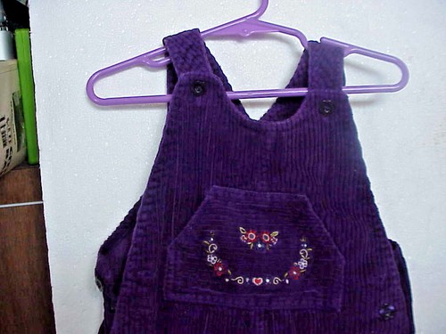 MC KIDS GIRL'S 18 MONTH PUIRPLE CORDAROY OVERALLS - Picture 2 of 3