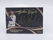 2014 Topps Five Star Certified Auto Golden Graphs Adrian Gonzalez /25.  A1B