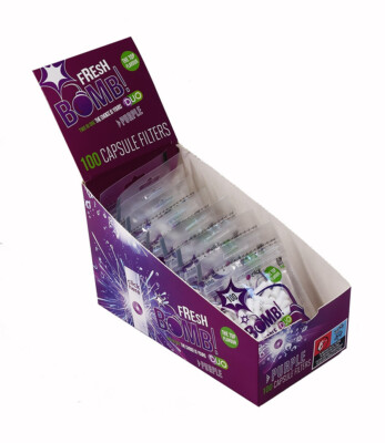 3 Boxen (30 Beutel) Fresh Bomb Duo Slim Filter Purple 6mm