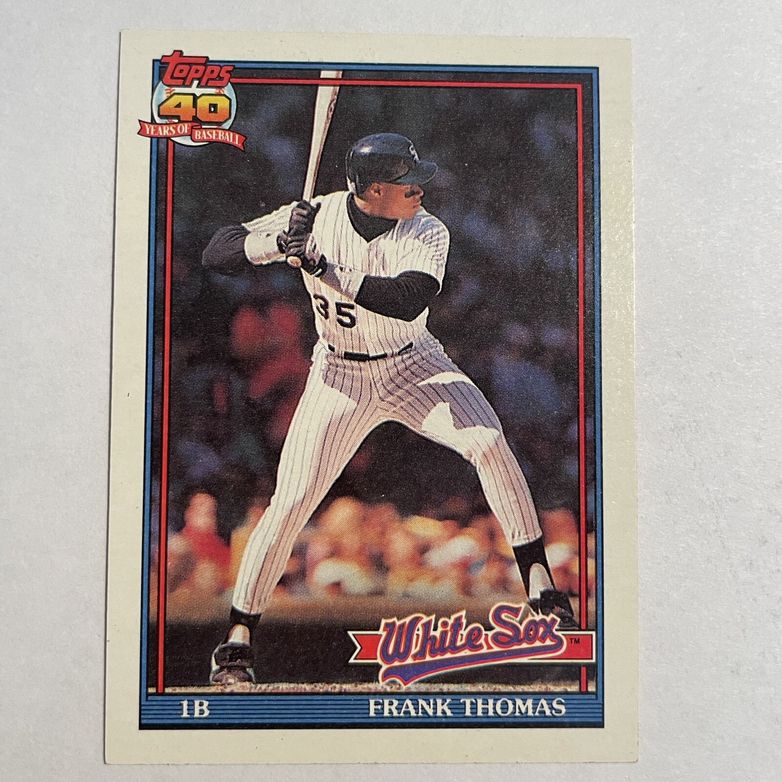 1991 Topps 79 Frank Thomas Chicago White Sox Baseball Card