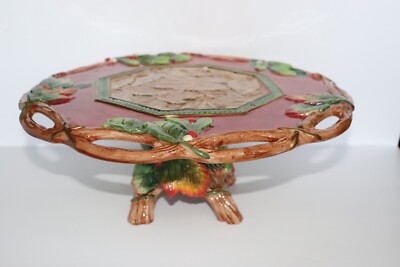 Fitz & Floyd Christmas Lodge Cake Stand Plate 13'' Across