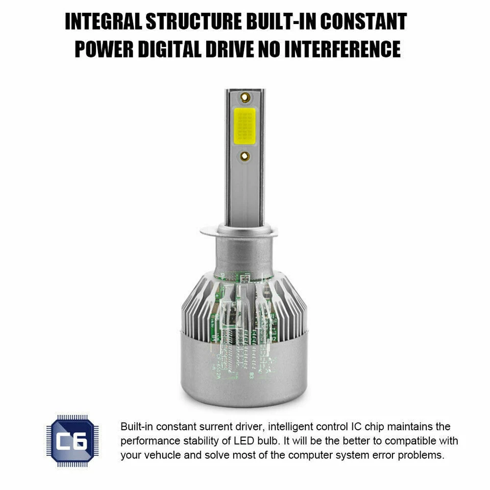 Kit combo de lâmpadas de feixe alto e baixo para Jaguar X-Type 2002-2008 4x H1 LED - Imagem 2 de 4