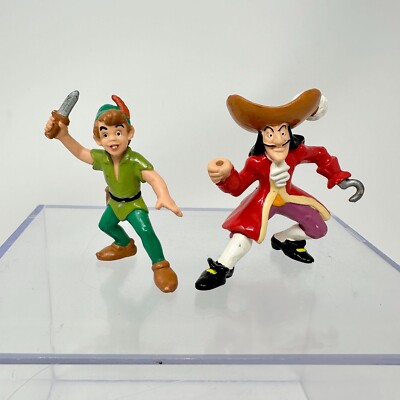 Vintage Disney Bullyland Peter Pan & Captain Hook Figures Handpainted Germany
