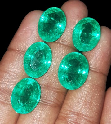 Natural Emerald Oval Cut 7 to 9 Ct Certified 5 Pcs Loose Gemstone  RE14