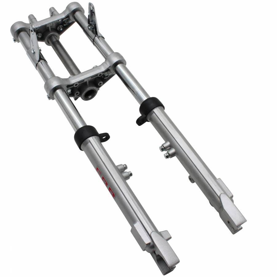 Fourche cyclo EBR 28 mm à amortissement hydraulique renforcé coloris argent