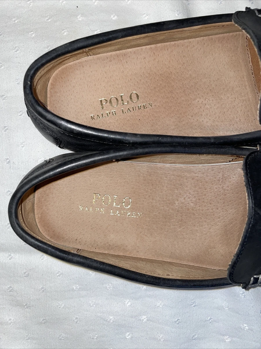 Polo Ralph Lauren Men's Woodley Driver Slip-On Loafer Black Leather Size  10.5D | eBay