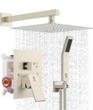 Wall Mounted Shower Faucet Set Bathroom Square Rain Shower Head - Parts Only