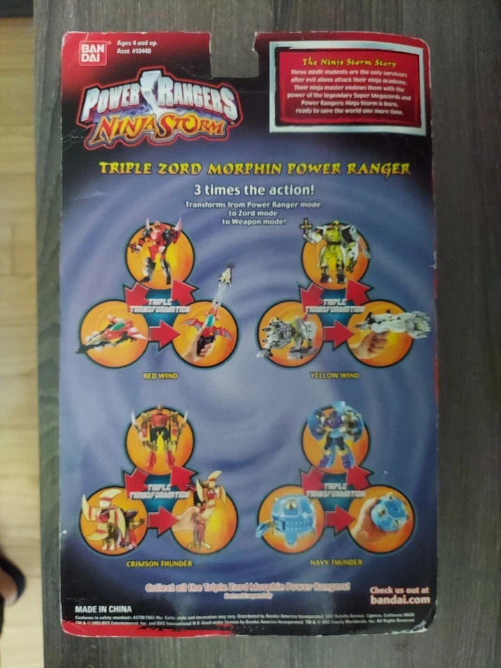 Bandai Power Rangers Ninja Storm Triple Zord Morphin Red Ranger 2003 nuevo en caja Foto 2 de 4
