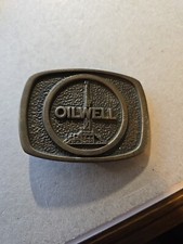 Vintage BTS Solid Brass Oil Well 1970  s USA Belt Buckle