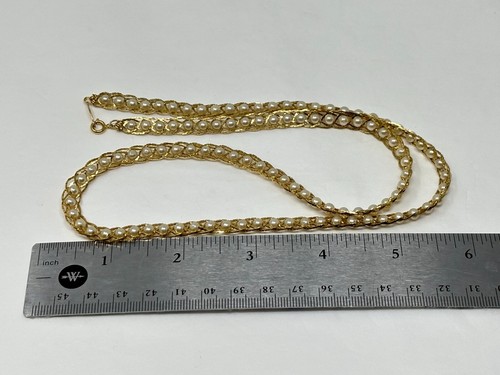 Vintage NAPIER Goldtone & White Faux Pearl 24" Necklace, $16 - Photo 7