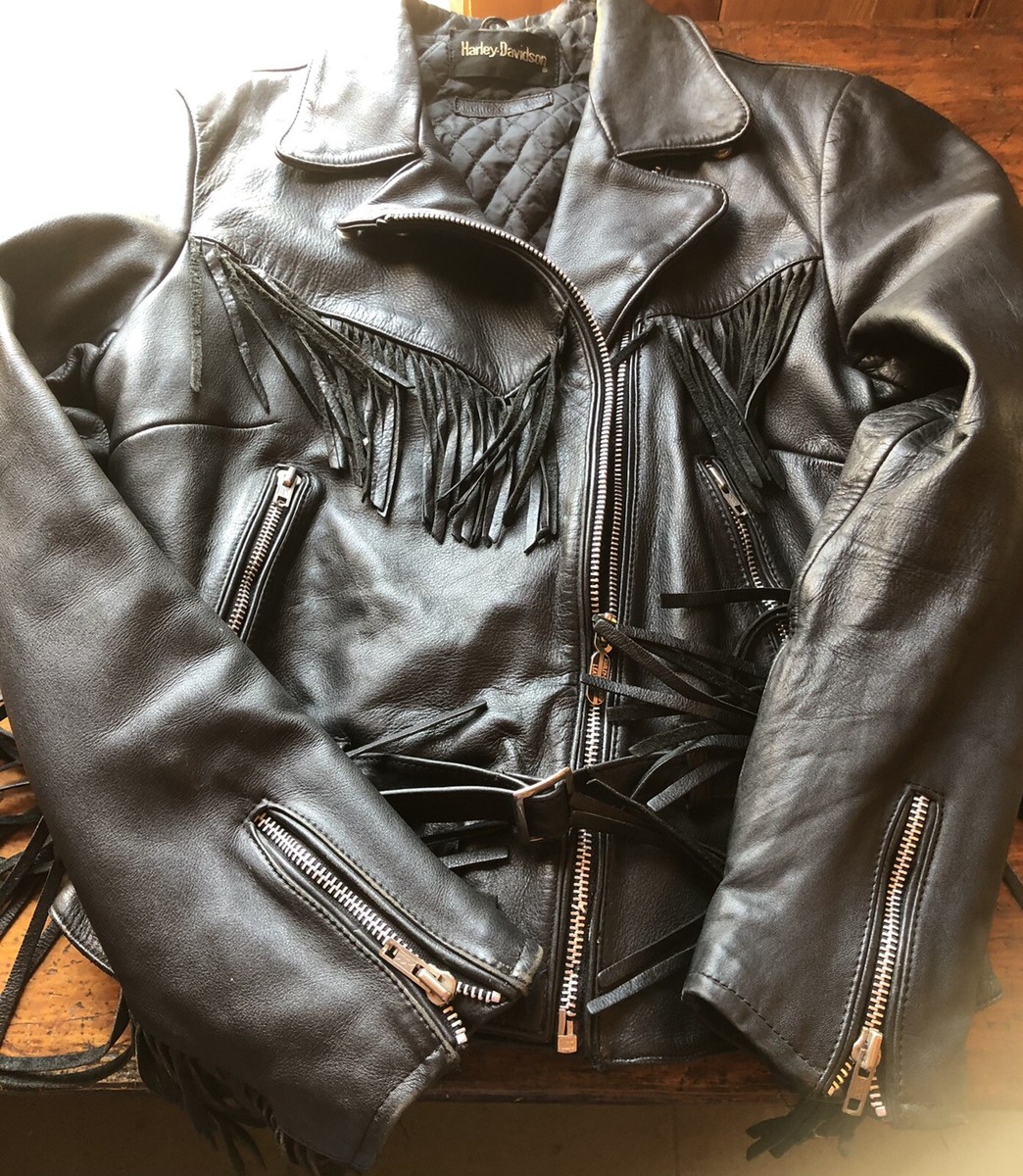 Vintage Harley-Davidson Leather Motorcycle Jacket Women's 46 Made