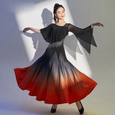Latin Ballroom Dance Dress Modern Salsa Waltz Standard Long Dress J045 2 Colors