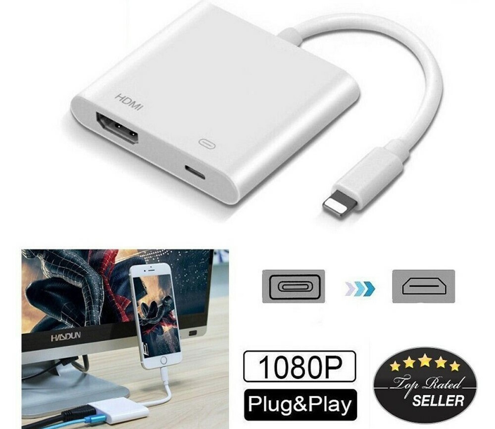 Apple Lightning to HDMI Digital AV Adapter 1080P HDMI Cable Sync Screen 2021