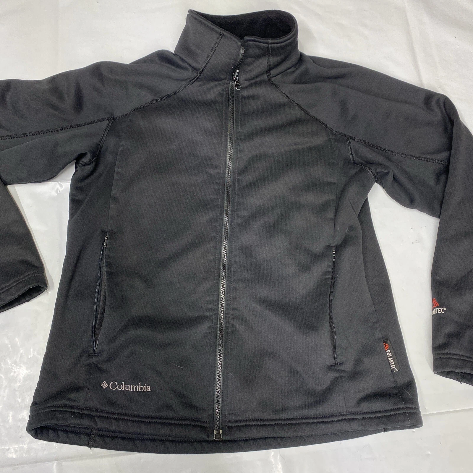 Columbia Sportswear Womens Full Zip Jacket Medium Black Zip Fleece Polartec