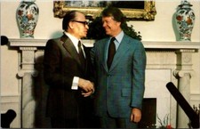 Postcard Pres Jimmy Carter & Israeli Prime Minister Menachem Begin & the...