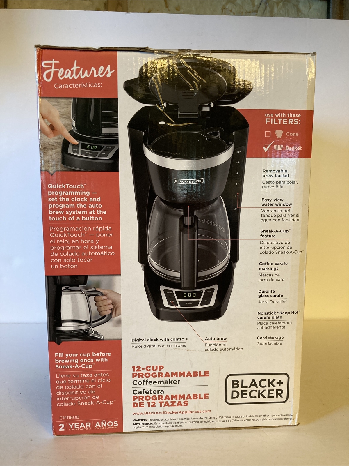 Black Decker Coffee Maker 12Cup Programmable CM1160 B NIB eBay