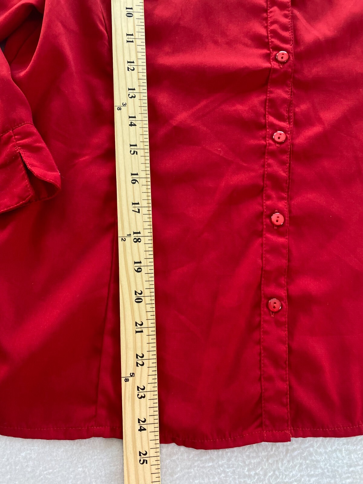 Notations Top Womens Large Red Collared Pleated 3… - image 4