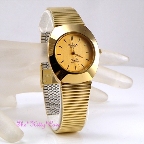OMAX Classic Waterproof Gold PL Designer Style Stainless Steel Mens Watch WP4107