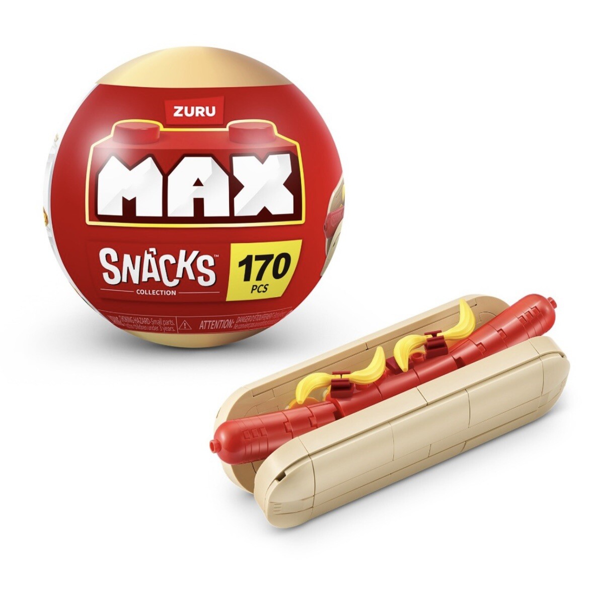 ZURU Max Build Snacks Collection HOT DOG 170 Piece Building Set - New! Fast Ship