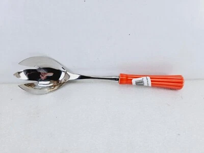FIESTA poppy orange CERAMIC HANDLED slotted FORK server Utensil