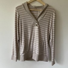 Banana Republic Pullover Womens Medium Cream Striped Old Money Y2K Coastal