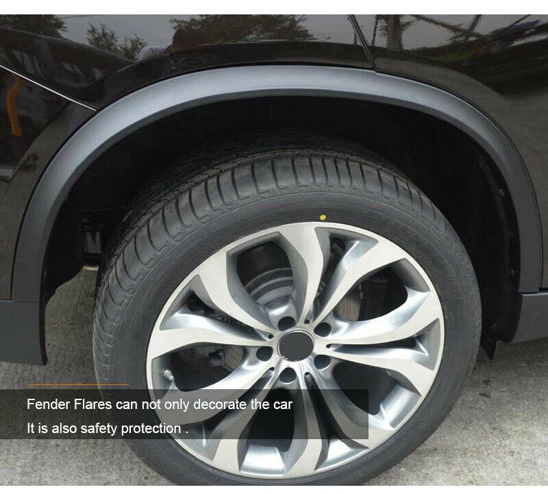 4PCS Fender Flare Kit Wheel Arch Cover Trim for 2014-2016 BMW X5 F15 PP Black — 第 4/4 张图片