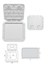 SPORTELLO STAGNO CREMA 600X355 MM ACCESSORI BARCA NAUTICA