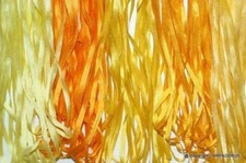 5 Yellow Tones Spools of 100 % Pure Silk Ribbons - 50 MTS x 7mm size