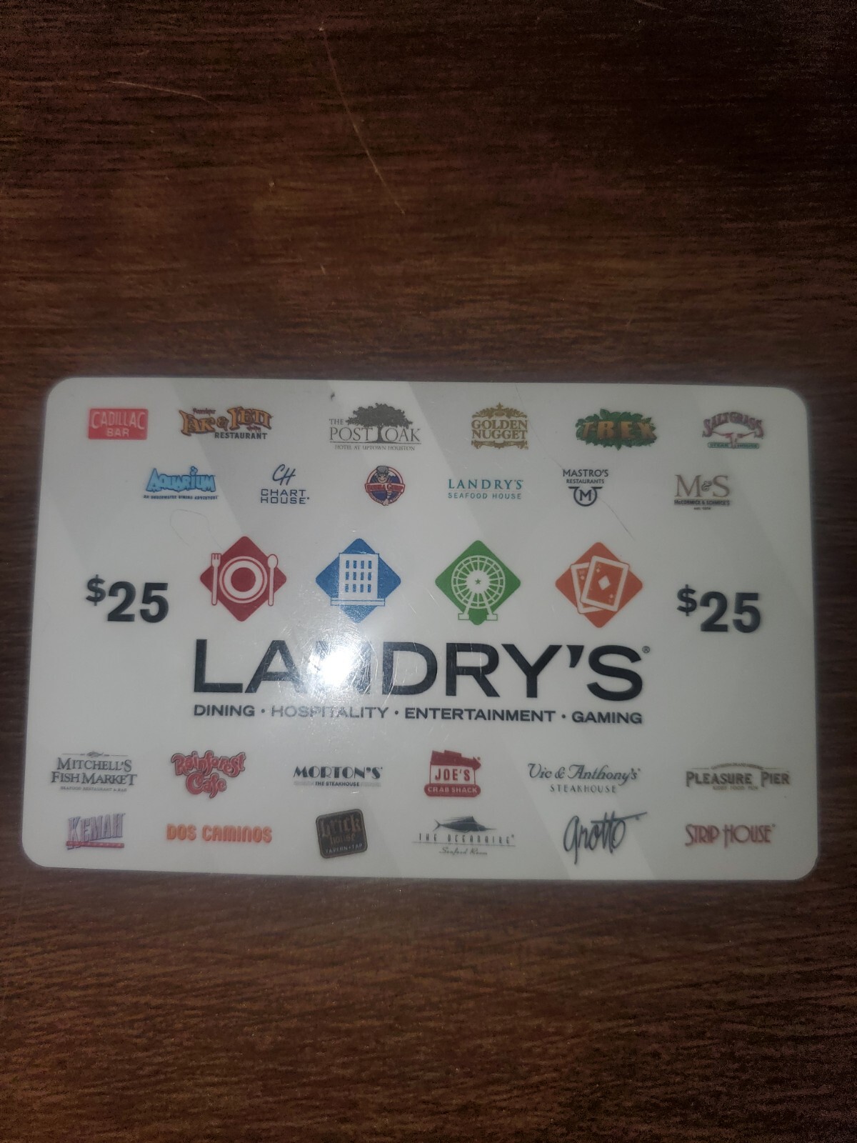 3 LANDRY'S GIFT CARDS 25 EACH, NEVER USED AND READY TO GO. FREE