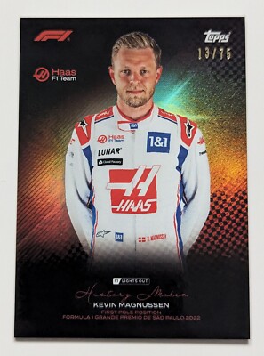 Topps F1 Formula 1 Lights Out 2022 Kevin Magnussen /75 Parallel History Maker 