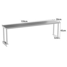 Stainless Steel Commercial Kitchen Work Table Over Shelf Catering Worktop Rack