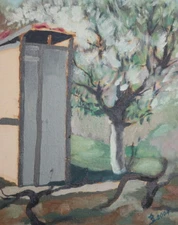 Impressionist landscape oil painting signed