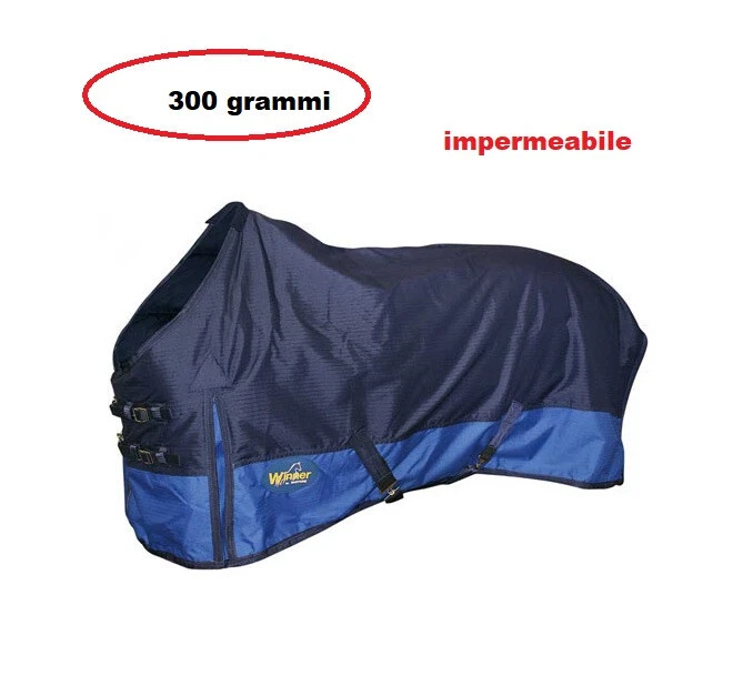 Coperta In Pile Per Cavalli Kingsland Classic | Blu Navy | 160cm (7'0'') | Con Sacchetto