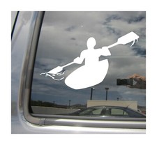 Adesivo decalcomania vinile finestrino auto canoa kayak - acqua bianca kayak - 04056