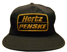 Vtg HERTZ PENSKE Racing Car Rental Mesh Trucker Style Snapback Hat Made in USA