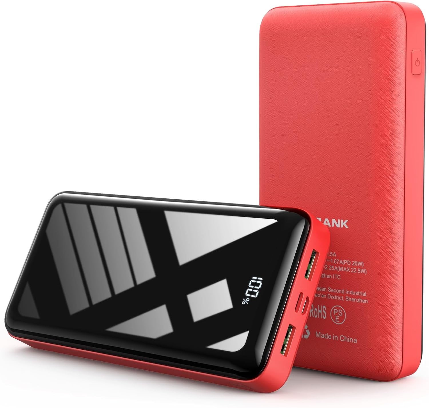 27000mAh Power Bank 22.5W Fast Charging USB C Portable Charger Red LED Display - Image 4