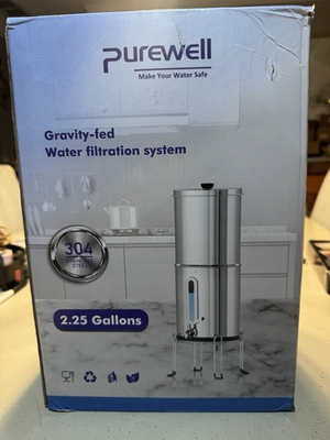 #ad #ad Purewell Gravity fed Water Filtration 2.25 Gallons 304 Stainless Steel 3 Stage $250.00