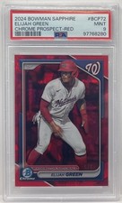 Elijah Green 2024 Bowman Chrome Sapphire BCP-72 Red Refractor #5/5 PSA 9 SP SSP
