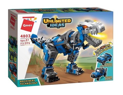 QMAN 4803 3in1 Auto Dino Klemmbaustein-Set für Kinder Baukästen Kreativität
