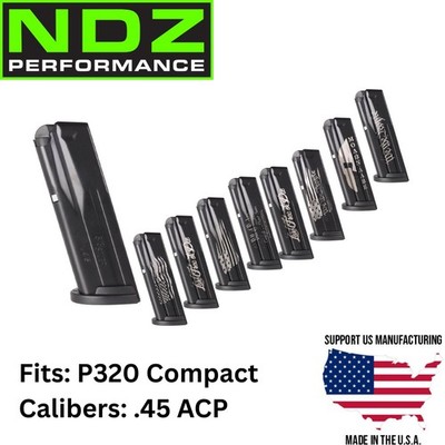 Sig Sauer P320 Compact Magazine .45 ACP 9Rd Laser Engraved Choose