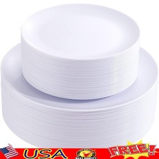 Durable Disposable Plastic Plates Classic Party Tableware Catering Supplies New