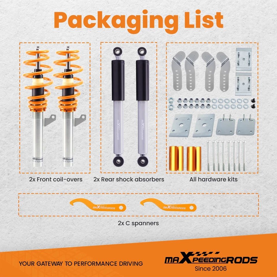 Amortisseurs Combinés Filetés for VW Caddy MK3 MK4 2004-2020 2K 2C SAA SAB - Photo 2/4