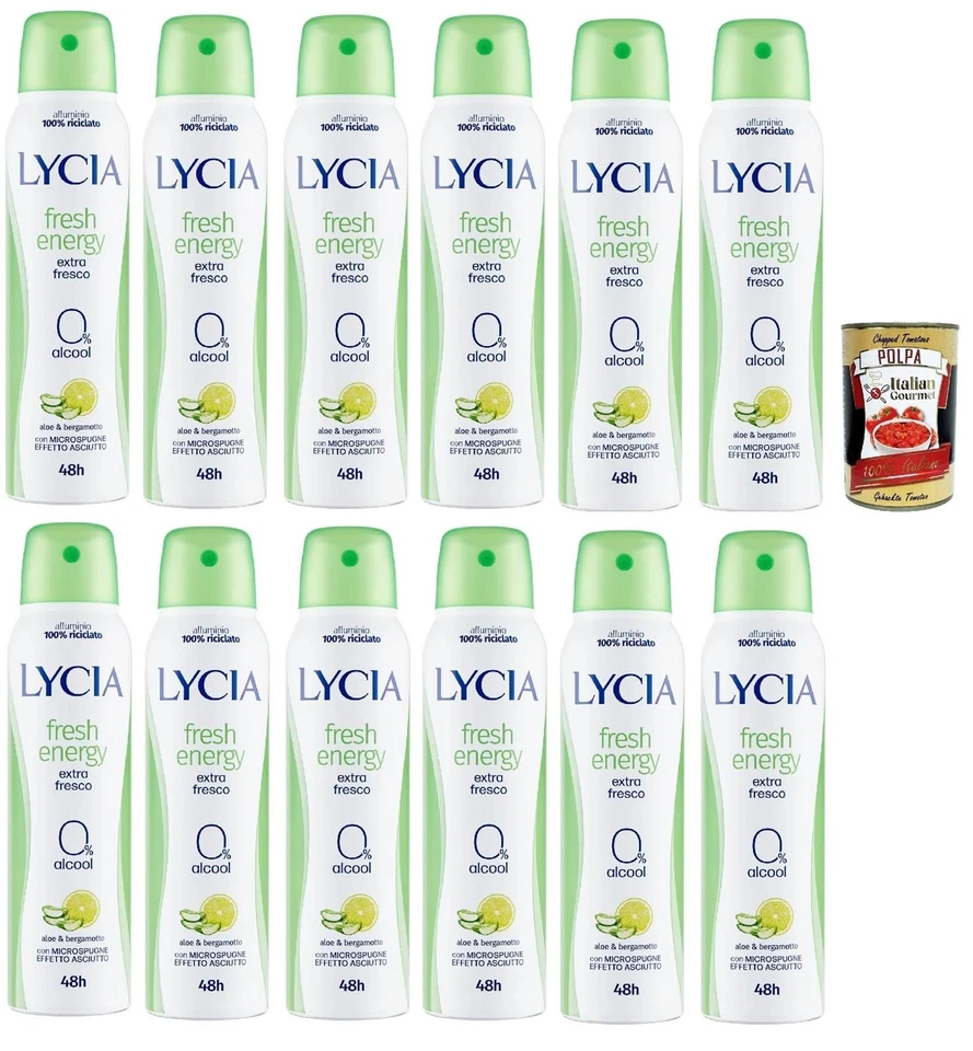 Deodorant Lycia Fresh Energy 12x150ml Aloe Bergamotte 48H +Polpa - Bild 1 von 3