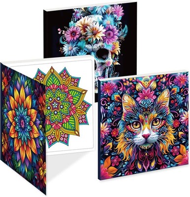 Adult Coloring Books Set:3 Coloring Books for Adults Animal Flowers & Other Them