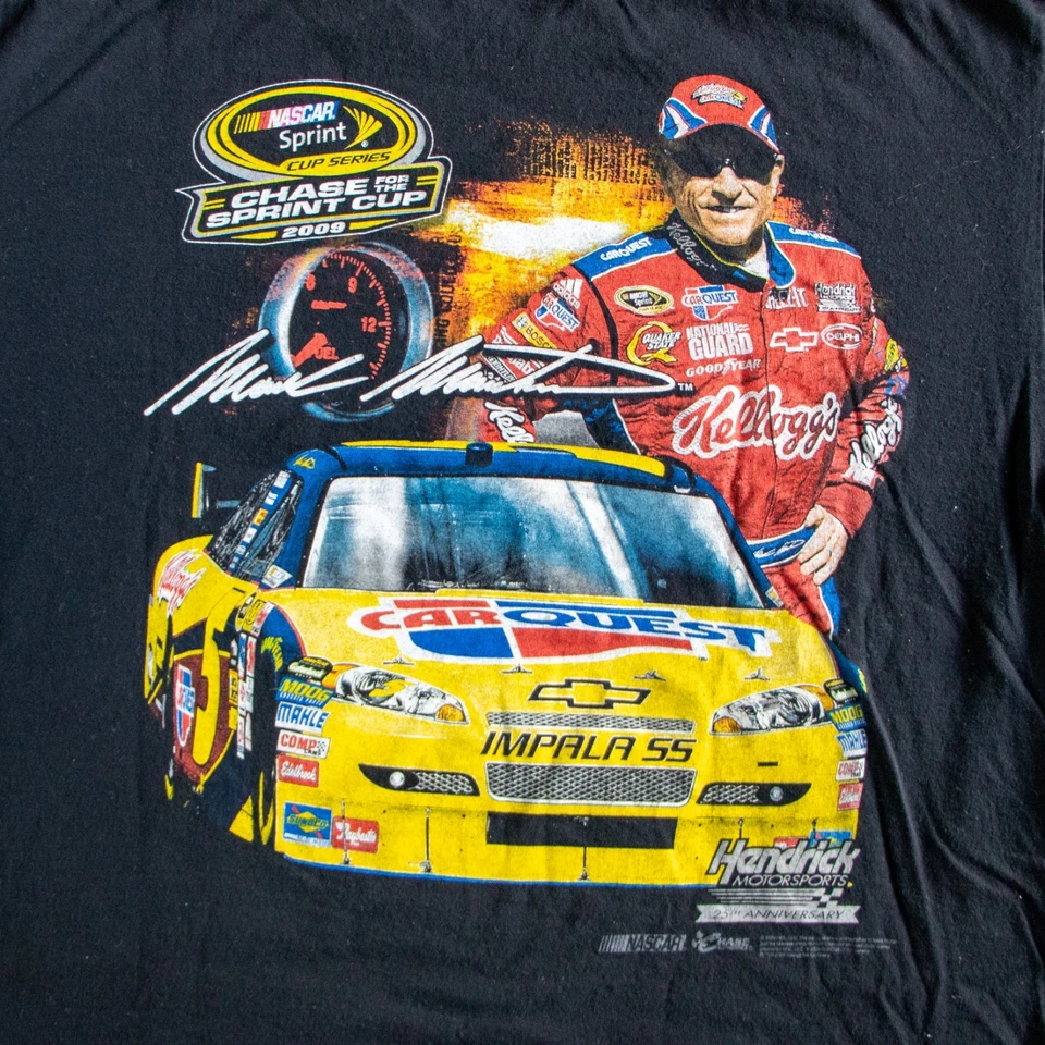 Black Nascar Racing Mark Martin 2009 Sprint Cup T-Shirt Size XL - Image 3 of 4
