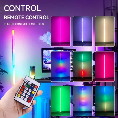 RGB LED Corner Floor Lamp Minimalist Mood Light Bedroom Colour Changing w/Remote